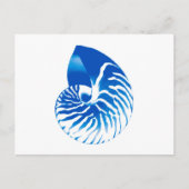 Nautilus shell - kobalt blauw en wit briefkaart (Voorkant)