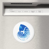 Nautilus shell - kobalt blauw en wit magneet (Insitu (Vaatwasser))