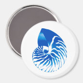 Nautilus shell - kobalt blauw en wit magneet (Voorkant / Achterkant)