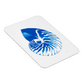 Nautilus shell - kobalt blauw en wit magneet (Rechterzijde)