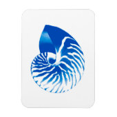 Nautilus shell - kobalt blauw en wit magneet (Verticaal)