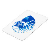 Nautilus shell - kobalt blauw en wit magneet (Linkerzijde)