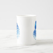 Nautilus shell - kobalt blauw en wit porselein kop (Voorkant)