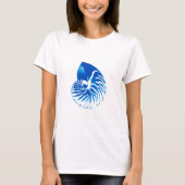 Nautilus shell - kobalt blauw en wit t-shirt (Voorkant)