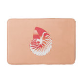 Nautilus shell - koraal oranje en wit badmat (Voorkant)