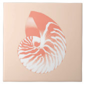 Nautilus shell - koraal oranje en wit tegeltje (Voorkant)