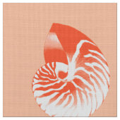 Nautilus Shell - koraal sinaasappel en wit Stof (Close Up)