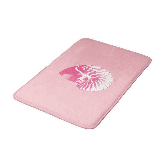 Nautilus Shell - koraalroze en wit Badmat (Gekanteld)
