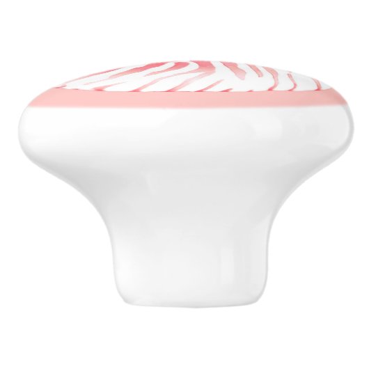 Nautilus shell - koraalroze en wit keramische knop (Zijkant)