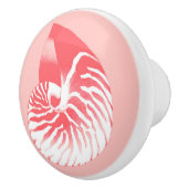 Nautilus shell - koraalroze en wit keramische knop (Rechts)