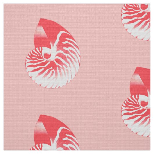 Nautilus Shell - koraalroze en wit Stof (Swatch)
