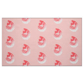 Nautilus Shell - koraalroze en wit Stof (Fat Quarter)