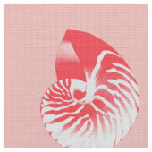 Nautilus Shell - koraalroze en wit Stof (Close Up)