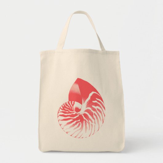 Nautilus shell - koraalroze en wit tote bag (Voorkant)