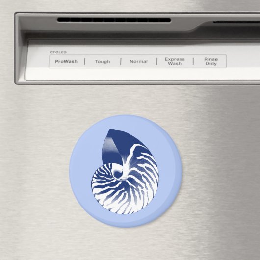 Nautilus shell - marine, wit & lichtblauw magneet (Insitu (Vaatwasser))