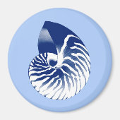 Nautilus shell - marine, wit & lichtblauw magneet (Voorkant)