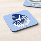 Nautilus shell - marine, wit & lichtblauw onderzetter (Linkerzijde)