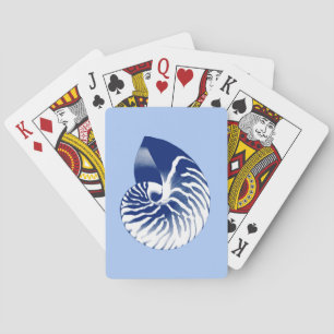 Nautilus shell - marine, wit & lichtblauw speelkaarten