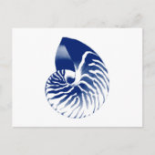 Nautilus shell - marineblauw en wit briefkaart (Voorkant)