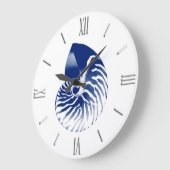 Nautilus shell - marineblauw en wit grote klok (Hoek)