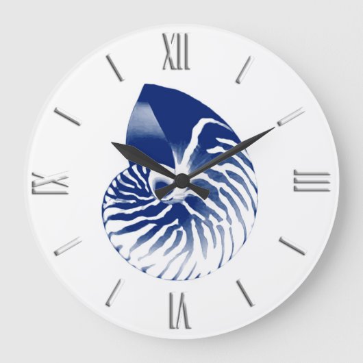 Nautilus shell - marineblauw en wit grote klok (Voorkant)