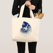 Nautilus shell - marineblauw en wit grote tote bag (Voorkant (product))