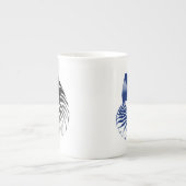 Nautilus shell - marineblauw en wit porselein kop (Voorkant)