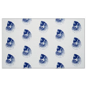 Nautilus Shell - marineblauw en wit Stof (Fat Quarter)