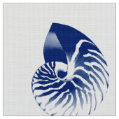 Nautilus Shell - marineblauw en wit Stof (Close Up)