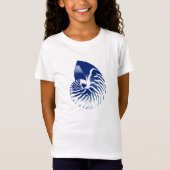 Nautilus shell - marineblauw en wit t-shirt (Voorkant)