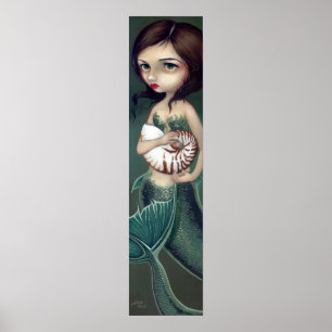 Nautilus Shell Mermaid Art Print