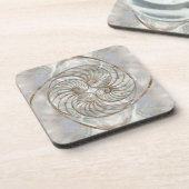 Nautilus Shell - Moeder van parelhout en goud Bier Onderzetter (Linkerzijde)