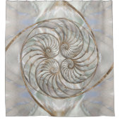 Nautilus Shell - Moeder van parelhout en goud Douchegordijn (Voorkant)
