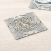 Nautilus Shell - Moeder van parelhout en goud Kartonnen Onderzetters (Schuin)