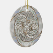 Nautilus Shell - Moeder van parelhout en goud Keramisch Ornament (Rechts)