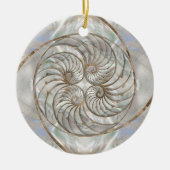 Nautilus Shell - Moeder van parelhout en goud Keramisch Ornament (Voorkant)