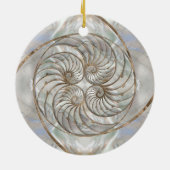 Nautilus Shell - Moeder van parelhout en goud Keramisch Ornament (Achterkant)