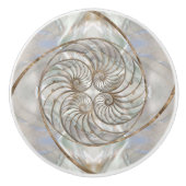 Nautilus Shell - Moeder van parelhout en goud Keramische Knop (Voorkant)