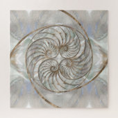Nautilus Shell - Moeder van parelhout en goud Legpuzzel (Horizontaal)