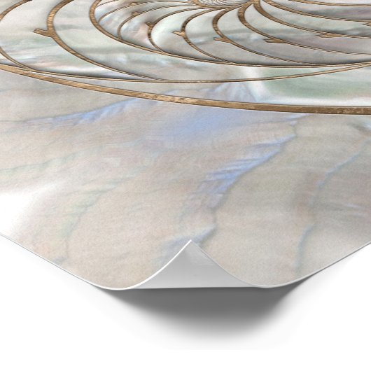Nautilus Shell - Moeder van parelhout en goud Poster (Hoek)