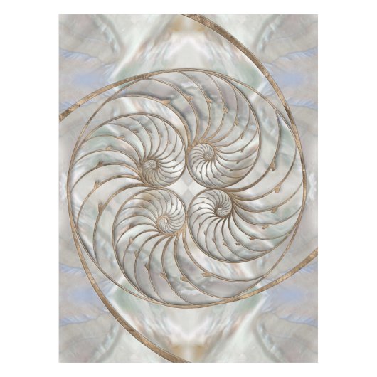 Nautilus Shell - Moeder van parelhout en goud Tafelkleed (Voorkant)