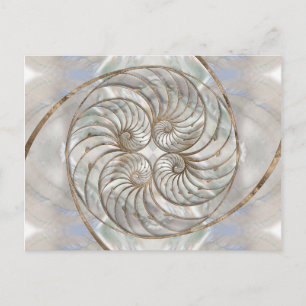 Nautilus Shell - Mother of Pearl and gold Briefkaart