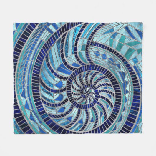Nautilus Shell mozaïek kunst Fleece Deken (Voorkant (Horizontaal))