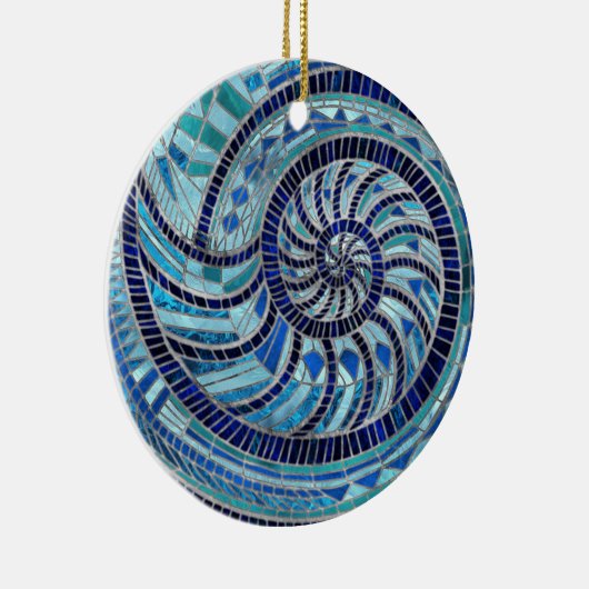 Nautilus Shell mozaïek kunst Keramisch Ornament (Rechts)