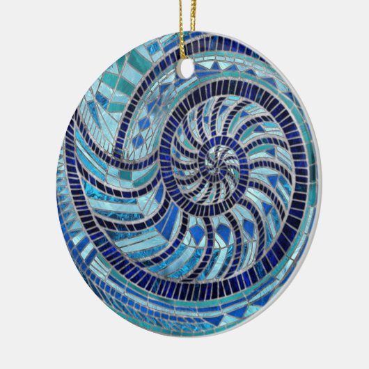 Nautilus Shell mozaïek kunst Keramisch Ornament (Links)