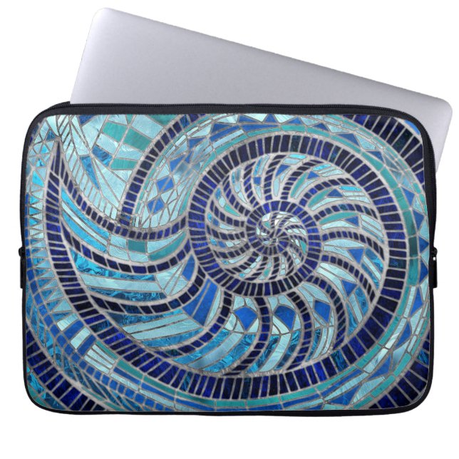 Nautilus Shell mozaïek kunst Laptop Sleeve (Voorkant)