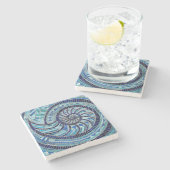 Nautilus Shell mozaïek kunst Stenen Onderzetter (Zijkant)