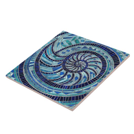 Nautilus Shell mozaïek kunst Tegeltje (Zijkant)
