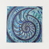 Nautilus Shell mozaïek kunst Wandkleed (Voorkant (horizontaal))