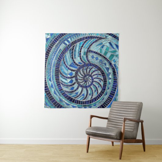 Nautilus Shell mozaïek kunst Wandkleed (In Situ (horizontaal))